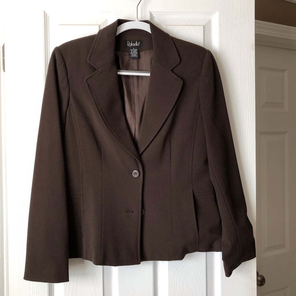 Brown blazer.
